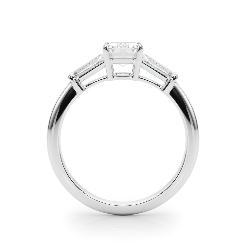Emerald Cut Three Stone Lab Grown Diamond Engagement Ring - VS1 D/E/F | 14K & 18K Gold | 14K Rose Gold | Emerald Cut Lab Diamond | Picasso Gold & Diamond Chicago