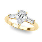 Pear Three Stone Lab Grown Diamond Engagement Ring - VS1 D/E/F | 14K & 18K Gold | 14K White Gold | Pear Lab Diamond | Picasso Gold & Diamond Chicago