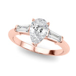 Pear Three Stone Lab Grown Diamond Engagement Ring - VS1 D/E/F | 14K & 18K Gold | 14K White Gold | Pear Lab Diamond | Picasso Gold & Diamond Chicago