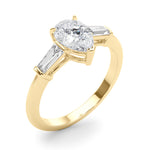 Pear Three Stone Lab Grown Diamond Engagement Ring - VS1 D/E/F | 14K & 18K Gold | 14K White Gold | Pear Lab Diamond | Picasso Gold & Diamond Chicago