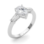 Pear Three Stone Lab Grown Diamond Engagement Ring - VS1 D/E/F | 14K & 18K Gold | 14K Yellow Gold | Pear Lab Diamond | Picasso Gold & Diamond Chicago