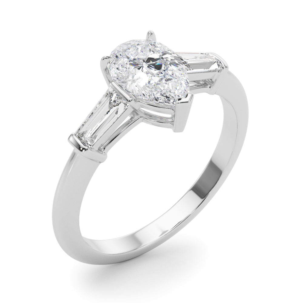 Pear Three Stone Lab Grown Diamond Engagement Ring - VS1 D/E/F | 14K & 18K Gold | 14K Yellow Gold | Pear Lab Diamond | Picasso Gold & Diamond Chicago