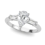 Pear Three Stone Lab Grown Diamond Engagement Ring - VS1 D/E/F | 14K & 18K Gold | 14K White Gold | Pear Lab Diamond | Picasso Gold & Diamond Chicago