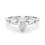 Pear Three Stone Lab Grown Diamond Engagement Ring - VS1 D/E/F | 14K & 18K Gold | 14K Rose Gold | Pear Lab Diamond | Picasso Gold & Diamond Chicago