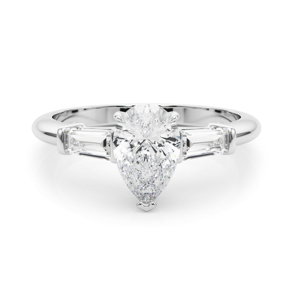 Pear Three Stone Lab Grown Diamond Engagement Ring - VS1 D/E/F | 14K & 18K Gold | 14K Rose Gold | Pear Lab Diamond | Picasso Gold & Diamond Chicago