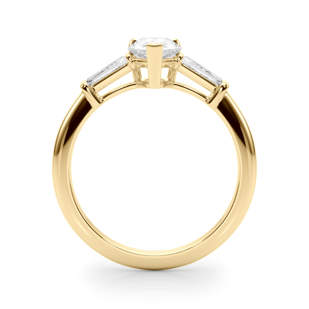 Pear Three Stone Lab Grown Diamond Engagement Ring - VS1 D/E/F | 14K & 18K Gold | 14K Rose Gold | Pear Lab Diamond | Picasso Gold & Diamond Chicago