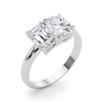 Oval-Emerald Two Stone Lab Grown Diamond Engagement Ring - VS1 D/E/F | 14K & 18K Gold | 14K Yellow Gold | Oval-Emerald Lab Diamond | Picasso Gold & Diamond Chicago