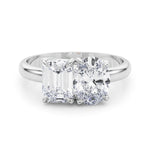 Oval-Emerald Two Stone Lab Grown Diamond Engagement Ring - VS1 D/E/F | 14K & 18K Gold | 14K Rose Gold | Oval-Emerald Lab Diamond | Picasso Gold & Diamond Chicago