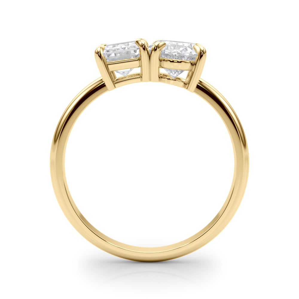 Oval-Emerald Two Stone Lab Grown Diamond Engagement Ring - VS1 D/E/F | 14K & 18K Gold | 14K Rose Gold | Oval-Emerald Lab Diamond | Picasso Gold & Diamond Chicago