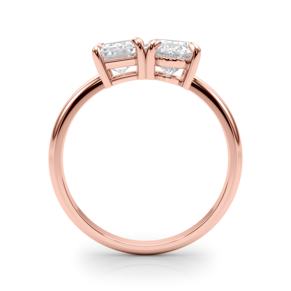 Oval-Emerald Two Stone Lab Grown Diamond Engagement Ring - VS1 D/E/F | 14K & 18K Gold | 14K Rose Gold | Oval-Emerald Lab Diamond | Picasso Gold & Diamond Chicago