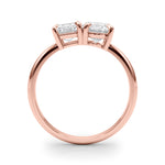 Oval-Emerald Two Stone Lab Grown Diamond Engagement Ring - VS1 D/E/F | 14K & 18K Gold | 14K Rose Gold | Oval-Emerald Lab Diamond | Picasso Gold & Diamond Chicago