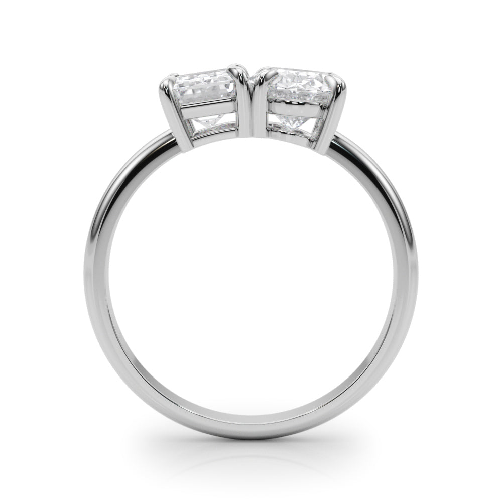 Oval-Emerald Two Stone Lab Grown Diamond Engagement Ring - VS1 D/E/F | 14K & 18K Gold | 14K Rose Gold | Oval-Emerald Lab Diamond | Picasso Gold & Diamond Chicago