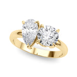 Pear Two Stone Lab Grown Diamond Engagement Ring - VS1 D/E/F | 14K & 18K Gold | 14K White Gold | Pear Lab Diamond | Picasso Gold & Diamond Chicago