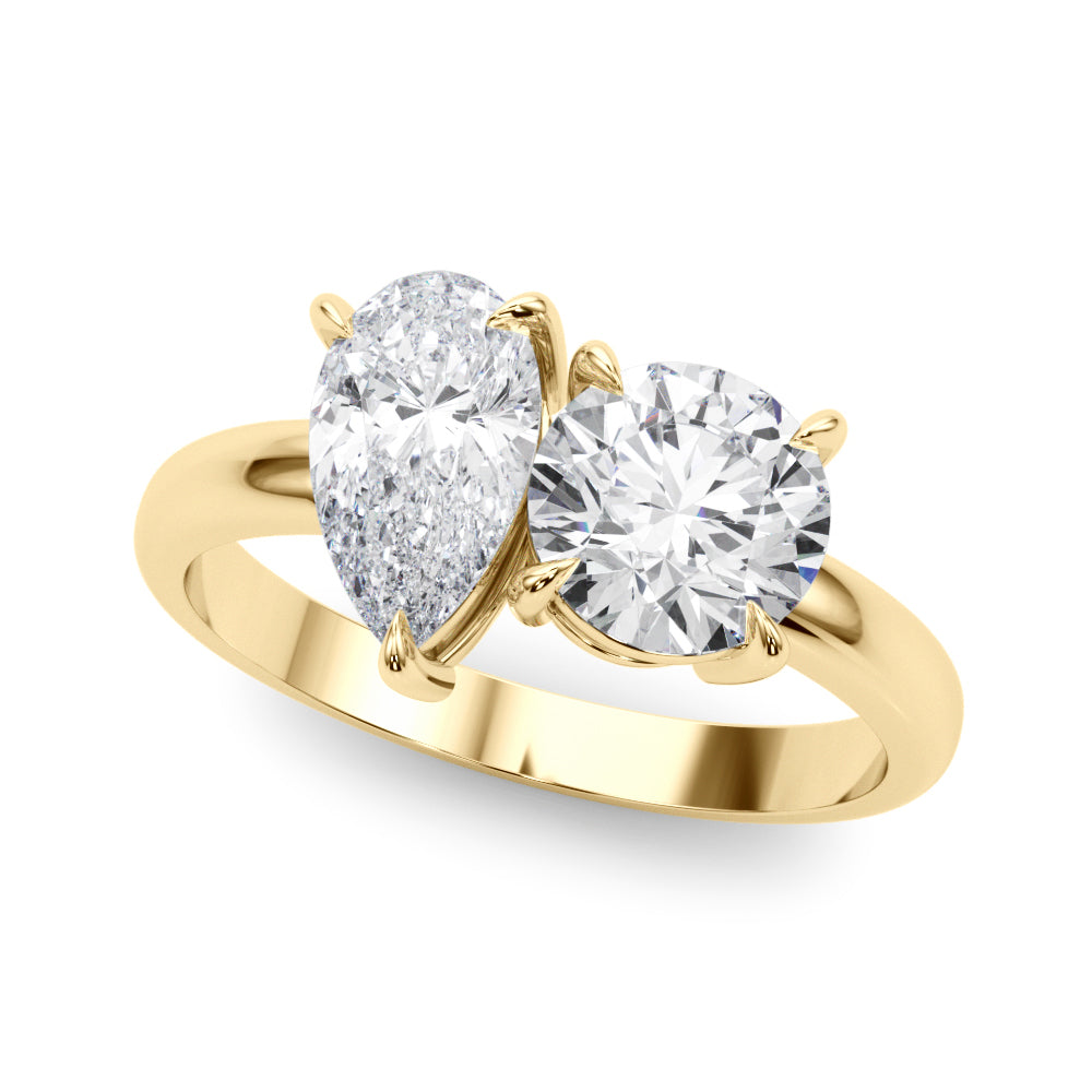 Pear Two Stone Lab Grown Diamond Engagement Ring - VS1 D/E/F | 14K & 18K Gold | 14K White Gold | Pear Lab Diamond | Picasso Gold & Diamond Chicago