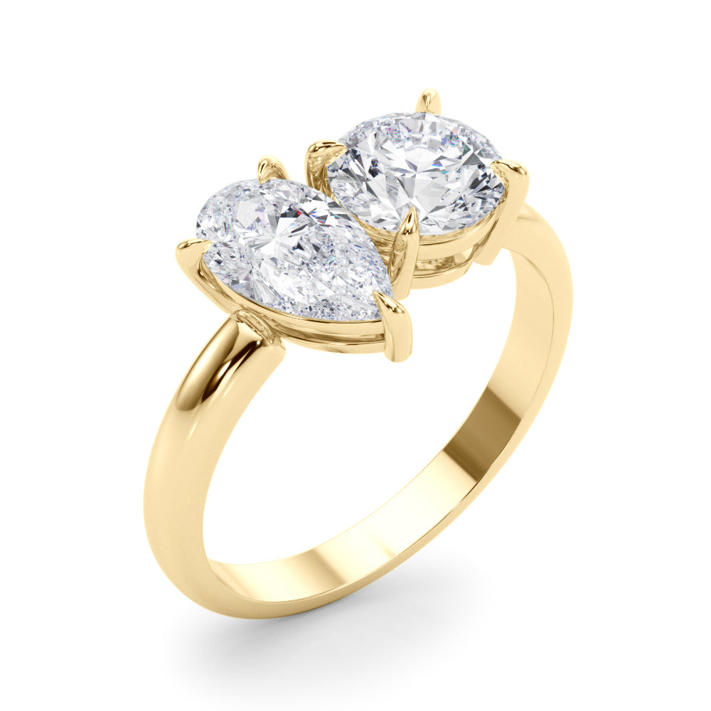 Pear Two Stone Lab Grown Diamond Engagement Ring - VS1 D/E/F | 14K & 18K Gold | 14K White Gold | Pear Lab Diamond | Picasso Gold & Diamond Chicago
