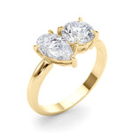 Pear Two Stone Lab Grown Diamond Engagement Ring - VS1 D/E/F | 14K & 18K Gold | 14K White Gold | Pear Lab Diamond | Picasso Gold & Diamond Chicago