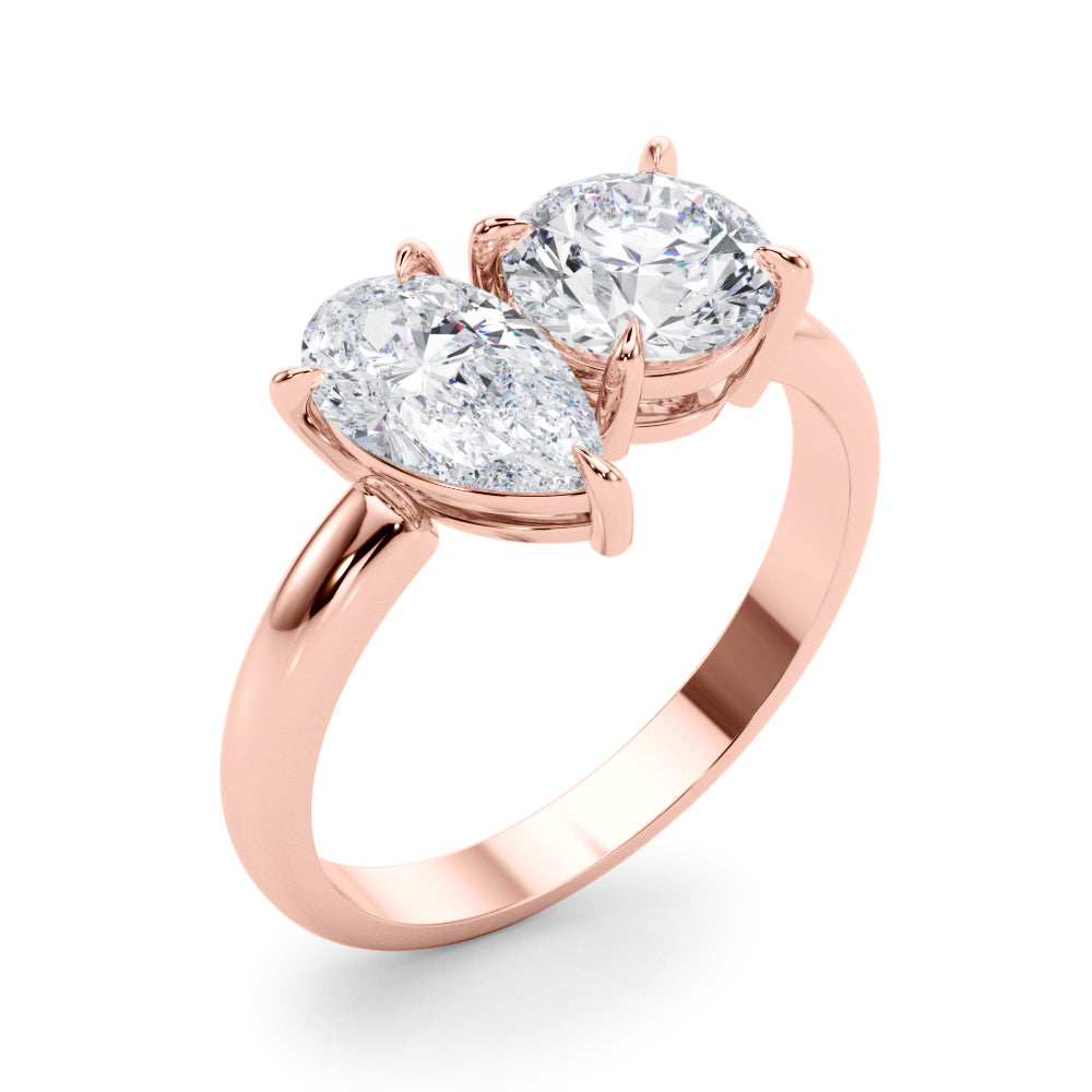 Pear Two Stone Lab Grown Diamond Engagement Ring - VS1 D/E/F | 14K & 18K Gold | 14K Yellow Gold | Pear Lab Diamond | Picasso Gold & Diamond Chicago
