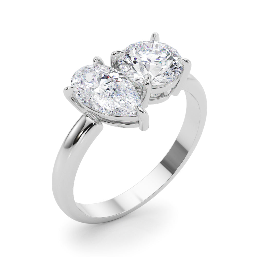 Pear Two Stone Lab Grown Diamond Engagement Ring - VS1 D/E/F | 14K & 18K Gold | 14K Yellow Gold | Pear Lab Diamond | Picasso Gold & Diamond Chicago