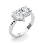 Pear Two Stone Lab Grown Diamond Engagement Ring - VS1 D/E/F | 14K & 18K Gold | 14K Yellow Gold | Pear Lab Diamond | Picasso Gold & Diamond Chicago