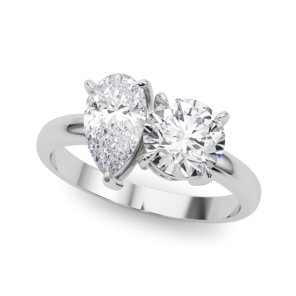 Pear Two Stone Lab Grown Diamond Engagement Ring - VS1 D/E/F | 14K & 18K Gold | 14K White Gold | Pear Lab Diamond | Picasso Gold & Diamond Chicago
