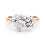 Pear Two Stone Lab Grown Diamond Engagement Ring - VS1 D/E/F | 14K & 18K Gold | 14K Yellow Gold | Pear Lab Diamond | Picasso Gold & Diamond Chicago