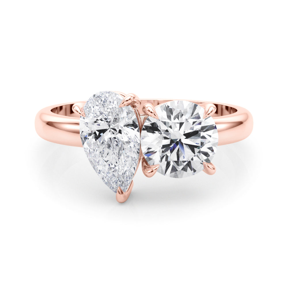 Pear Two Stone Lab Grown Diamond Engagement Ring - VS1 D/E/F | 14K & 18K Gold | 14K Yellow Gold | Pear Lab Diamond | Picasso Gold & Diamond Chicago