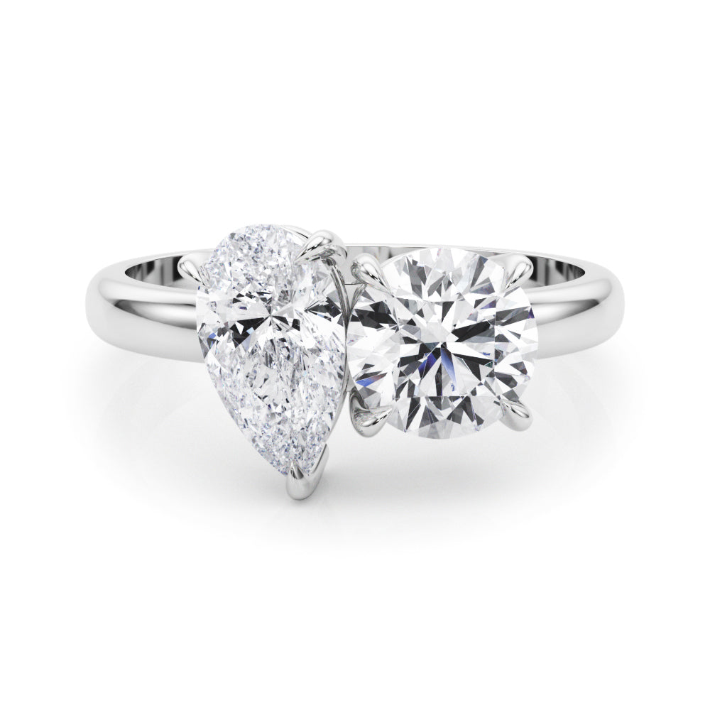 Pear Two Stone Lab Grown Diamond Engagement Ring - VS1 D/E/F | 14K & 18K Gold | 14K Rose Gold | Pear Lab Diamond | Picasso Gold & Diamond Chicago
