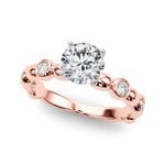 Round Single Row Lab Grown Diamond Engagement Ring - VS1 D/E/F | 14K & 18K Gold | 14K Yellow Gold | Round Lab Diamond | Picasso Gold & Diamond Chicago