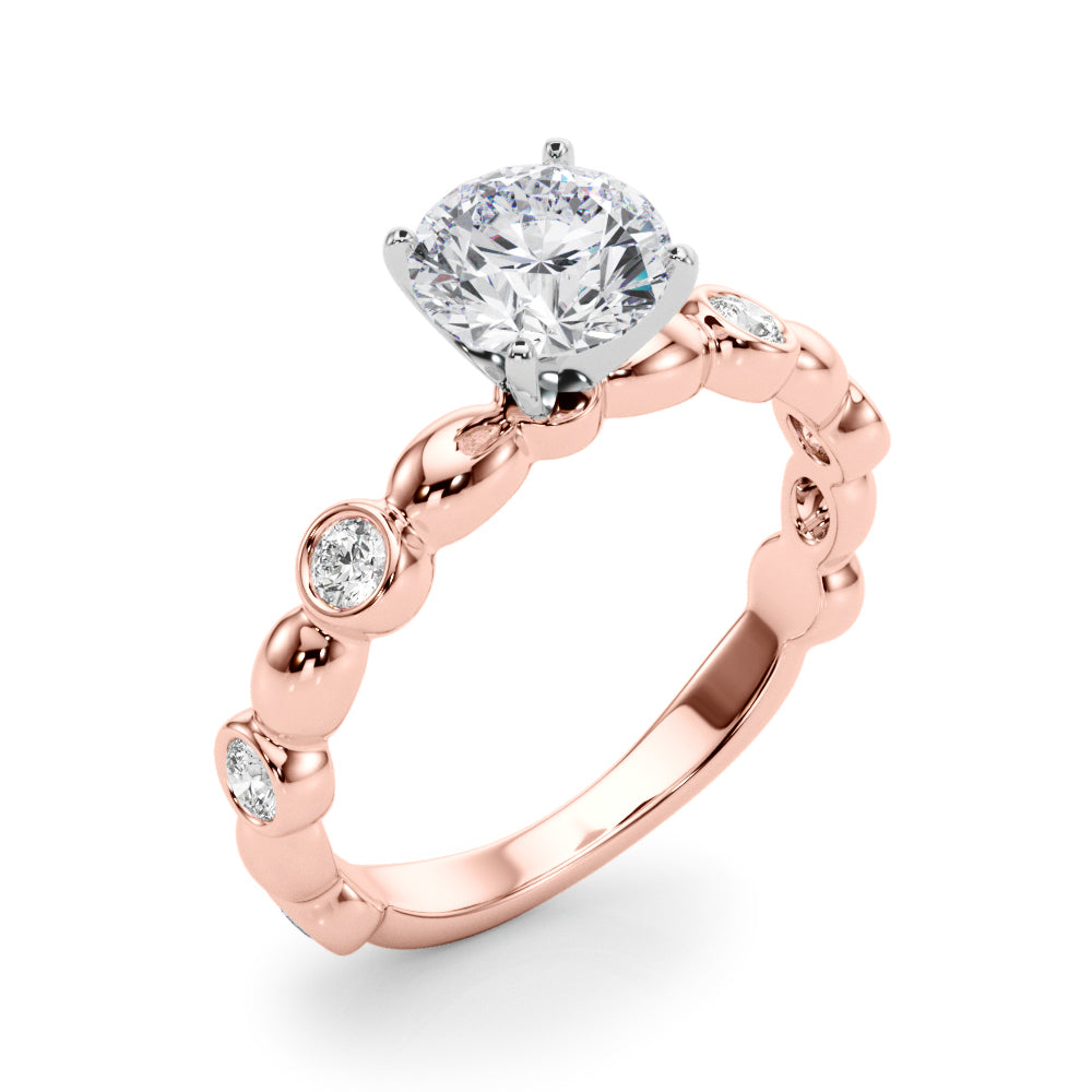 Round Single Row Lab Grown Diamond Engagement Ring - VS1 D/E/F | 14K & 18K Gold | 14K Rose Gold | Round Lab Diamond | Picasso Gold & Diamond Chicago