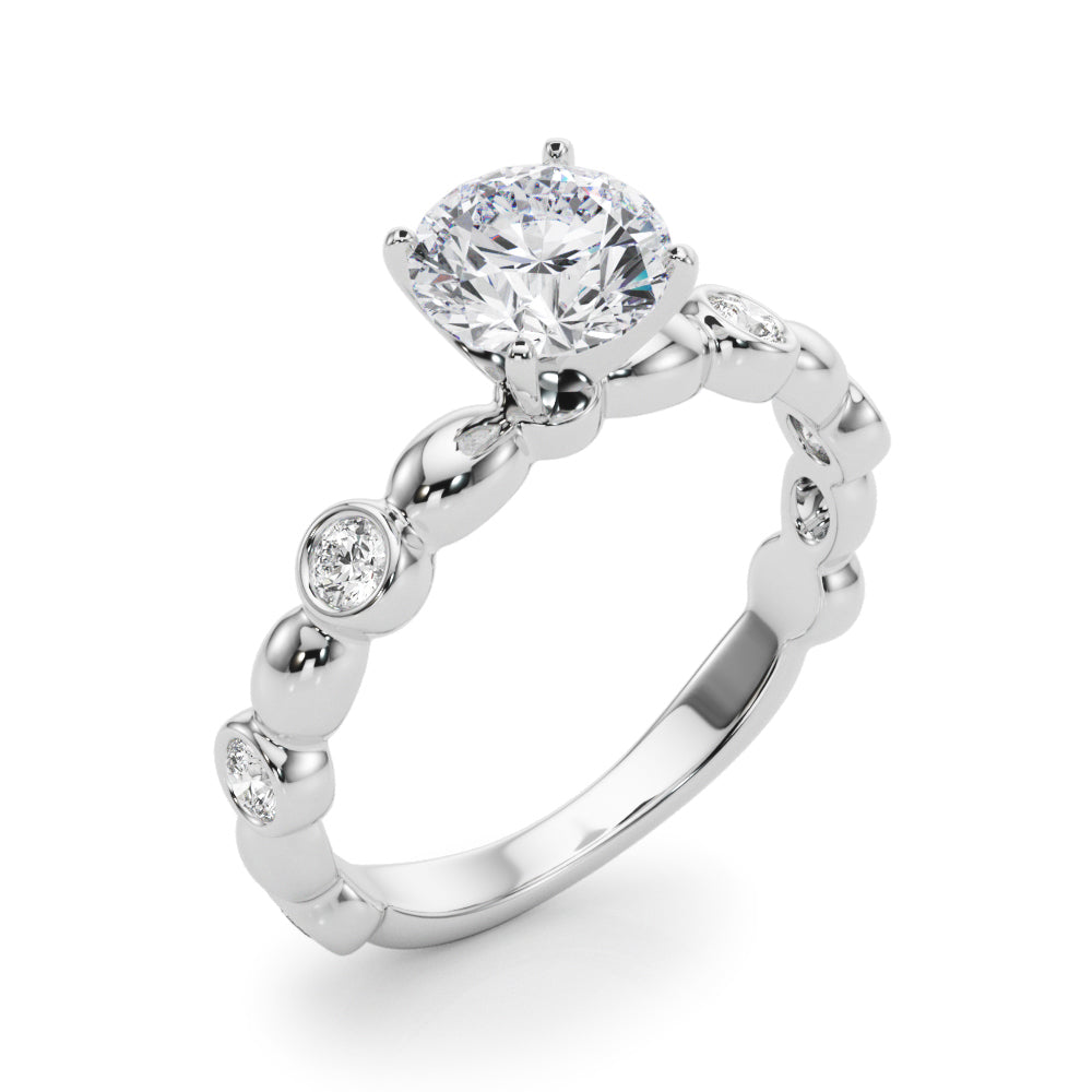 Round Single Row Lab Grown Diamond Engagement Ring - VS1 D/E/F | 14K & 18K Gold | 14K Rose Gold | Round Lab Diamond | Picasso Gold & Diamond Chicago