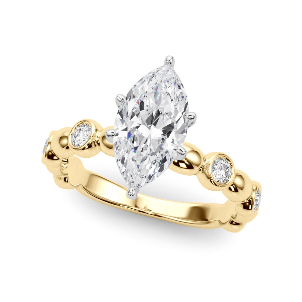 Round Single Row Lab Grown Diamond Engagement Ring - VS1 D/E/F | 14K & 18K Gold | Lab Grown Diamond Engagement Ring | Picasso Gold & Diamond | Chicago
