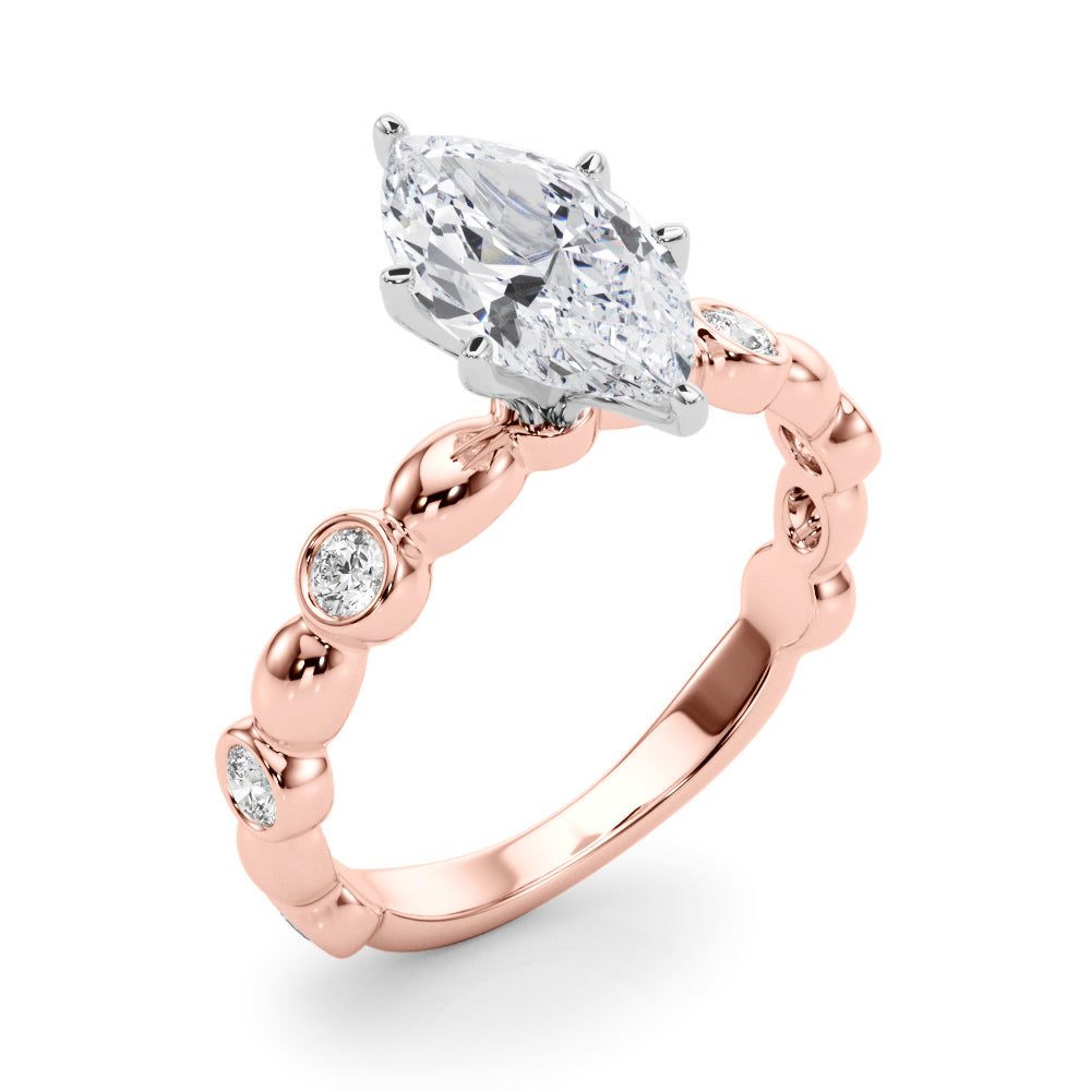 Round Single Row Lab Grown Diamond Engagement Ring - VS1 D/E/F | 14K & 18K Gold | Lab Grown Diamond Engagement Ring | Picasso Gold & Diamond | Chicago