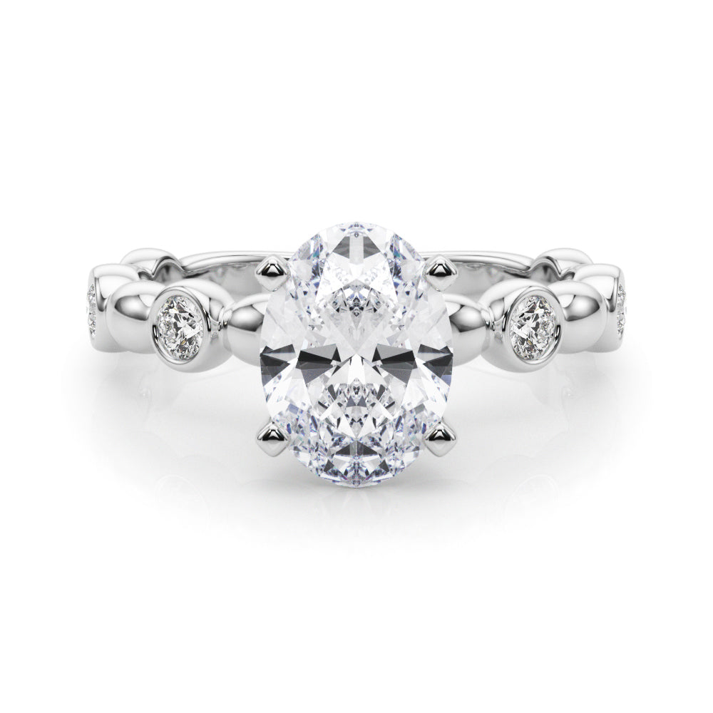 Round Single Row Lab Grown Diamond Engagement Ring - VS1 D/E/F | 14K & 18K Gold | 14K White Gold | Round Lab Diamond | Picasso Gold & Diamond Chicago