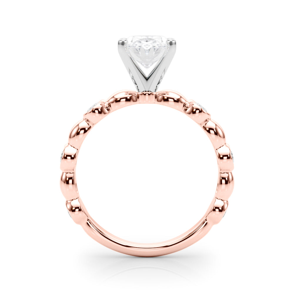 Round Single Row Lab Grown Diamond Engagement Ring - VS1 D/E/F | 14K & 18K Gold | 14K Yellow Gold | Round Lab Diamond | Picasso Gold & Diamond Chicago