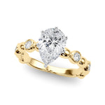 Round Single Row Lab Grown Diamond Engagement Ring - VS1 D/E/F | 14K & 18K Gold | 18K Yellow Gold | Round Lab Diamond | Picasso Gold & Diamond Chicago