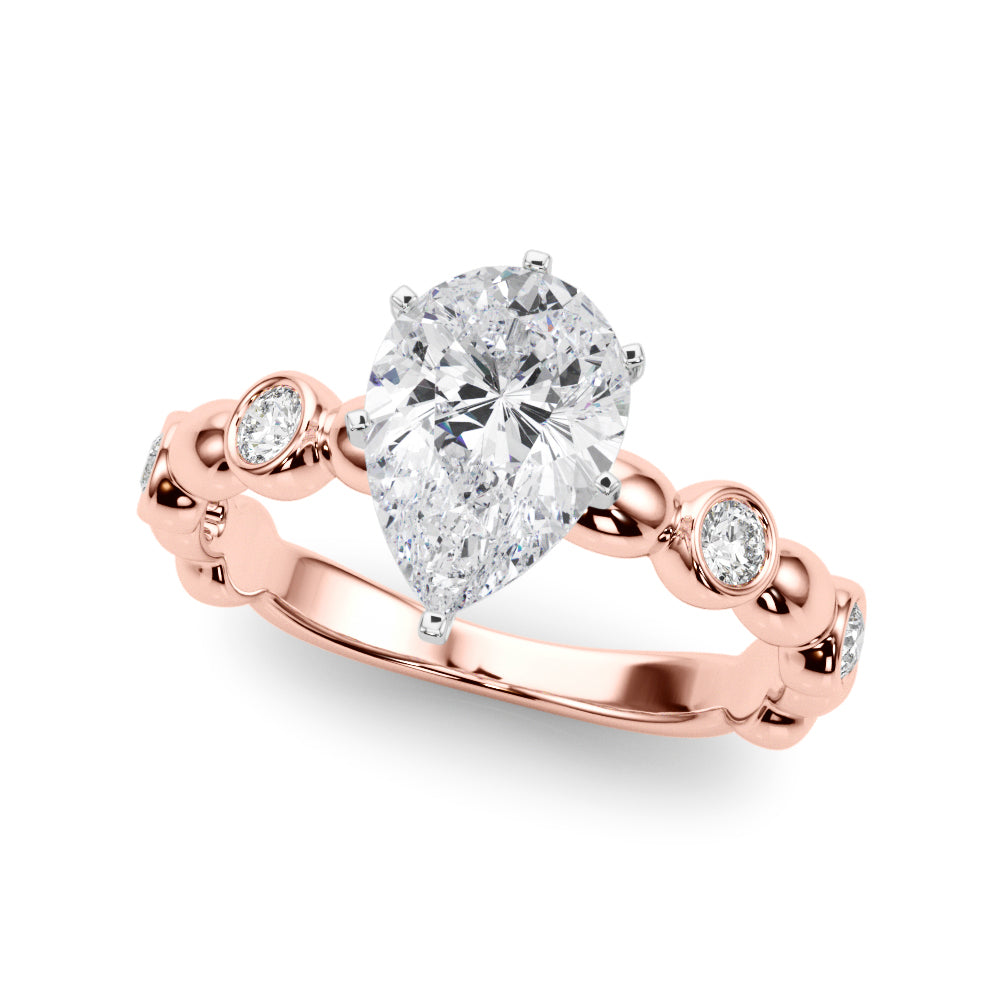 Round Single Row Lab Grown Diamond Engagement Ring - VS1 D/E/F | 14K & 18K Gold | 18K Rose Gold | Round Lab Diamond | Picasso Gold & Diamond Chicago