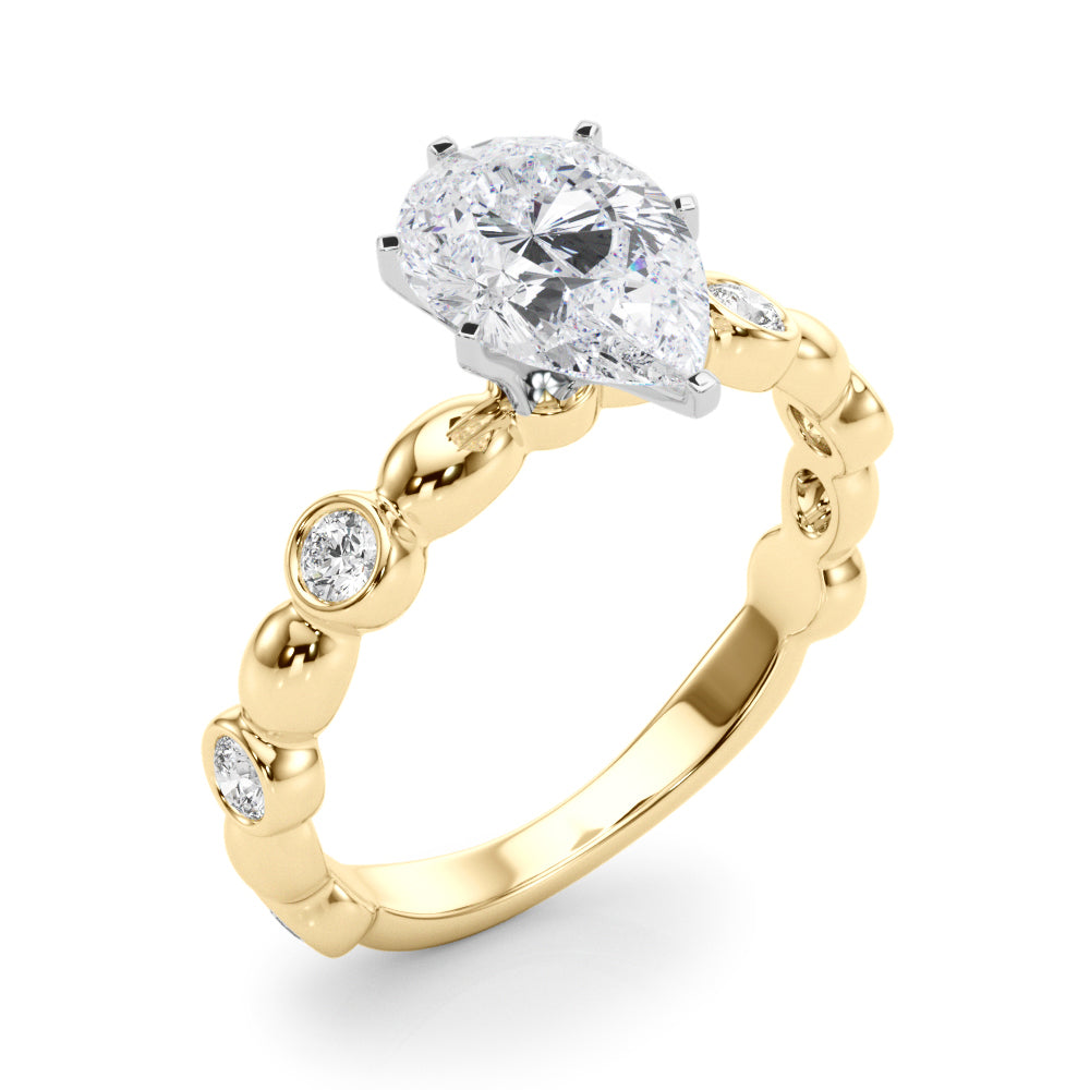 Round Single Row Lab Grown Diamond Engagement Ring - VS1 D/E/F | 14K & 18K Gold | 18K Rose Gold | Round Lab Diamond | Picasso Gold & Diamond Chicago