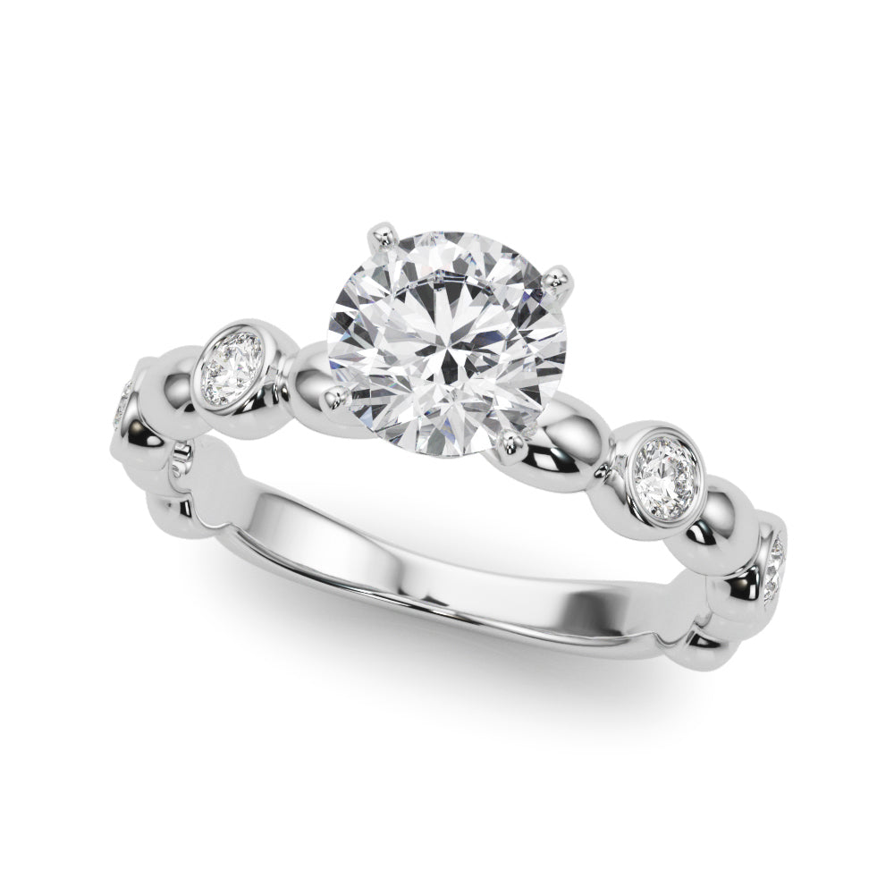 Round Single Row Lab Grown Diamond Engagement Ring - VS1 D/E/F | 14K & 18K Gold | Lab Grown Diamond Engagement Ring | Picasso Gold & Diamond | Chicago
