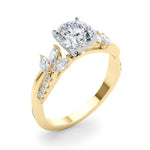 Round Twisted Shank Lab Grown Diamond Engagement Ring - VS1 D/E/F | 14K & 18K Gold | 14K Yellow Gold | Round Lab Diamond | Picasso Gold & Diamond Chicago