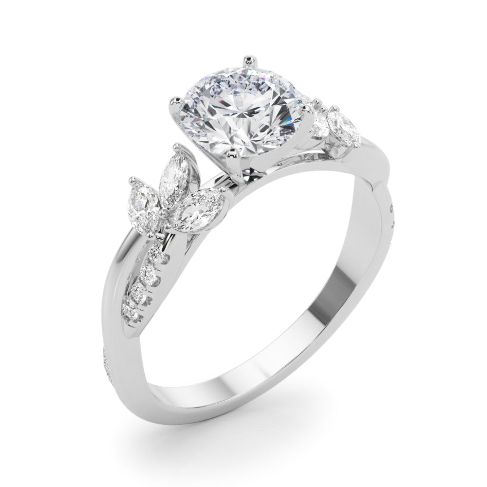 Round Twisted Shank Lab Grown Diamond Engagement Ring - VS1 D/E/F | 14K & 18K Gold | 14K Rose Gold | Round Lab Diamond | Picasso Gold & Diamond Chicago