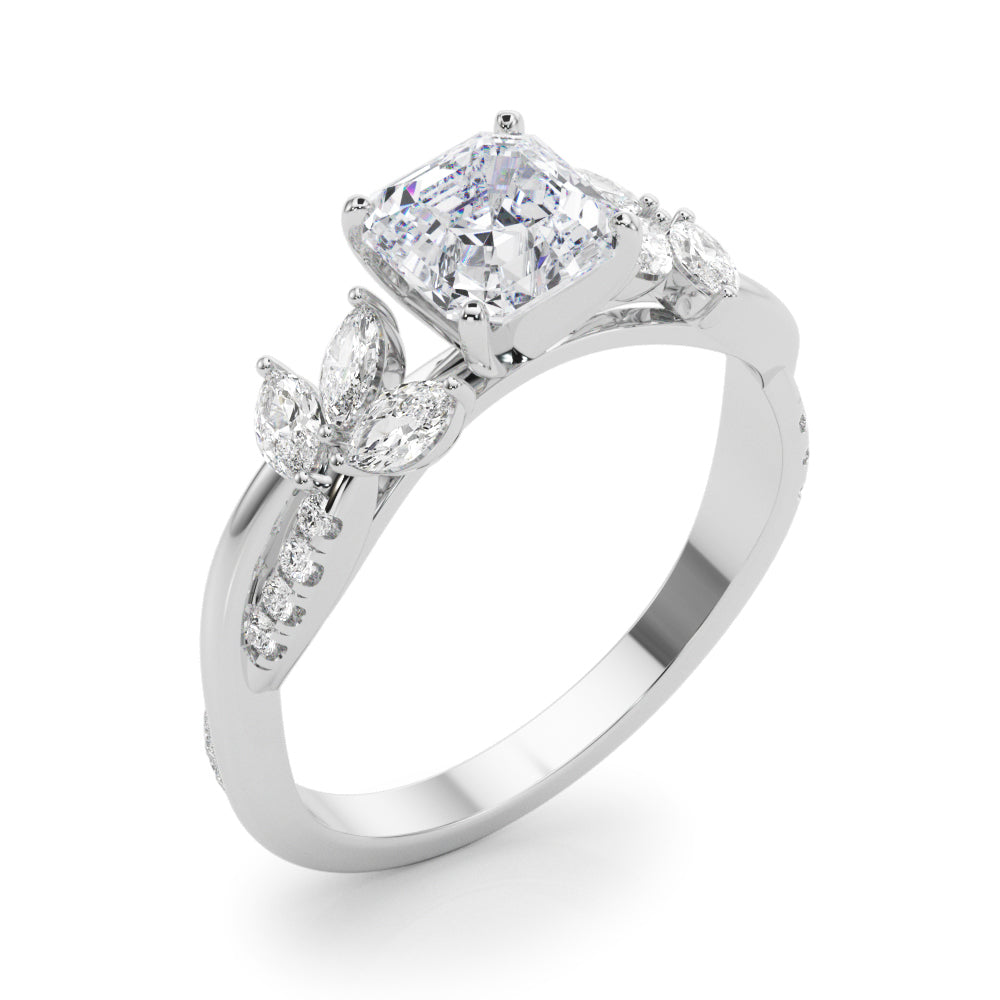 Round Twisted Shank Lab Grown Diamond Engagement Ring - VS1 D/E/F | 14K & 18K Gold | 18K Yellow Gold | Round Lab Diamond | Picasso Gold & Diamond Chicago
