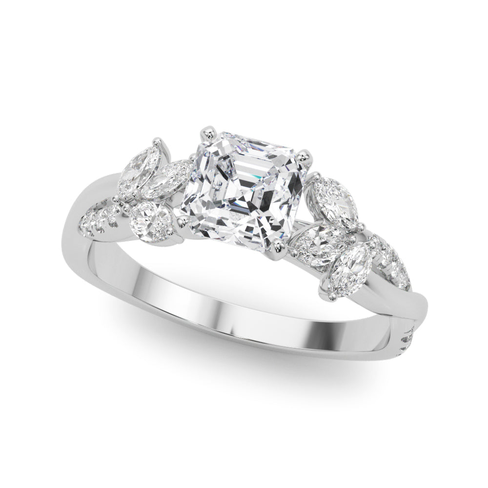 Round Twisted Shank Lab Grown Diamond Engagement Ring - VS1 D/E/F | 14K & 18K Gold | 18K Yellow Gold | Round Lab Diamond | Picasso Gold & Diamond Chicago