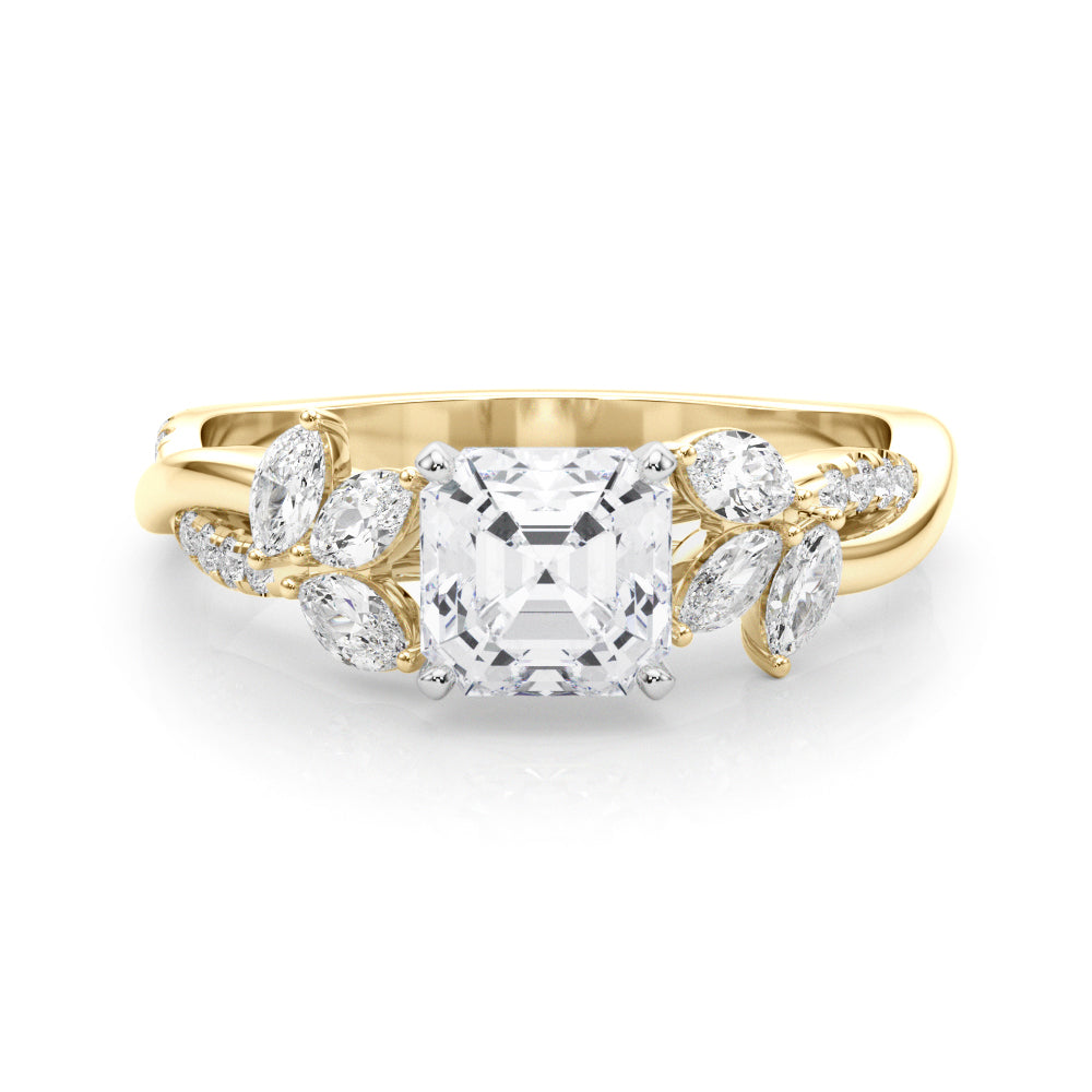 Round Twisted Shank Lab Grown Diamond Engagement Ring - VS1 D/E/F | 14K & 18K Gold | 18K Rose Gold | Round Lab Diamond | Picasso Gold & Diamond Chicago