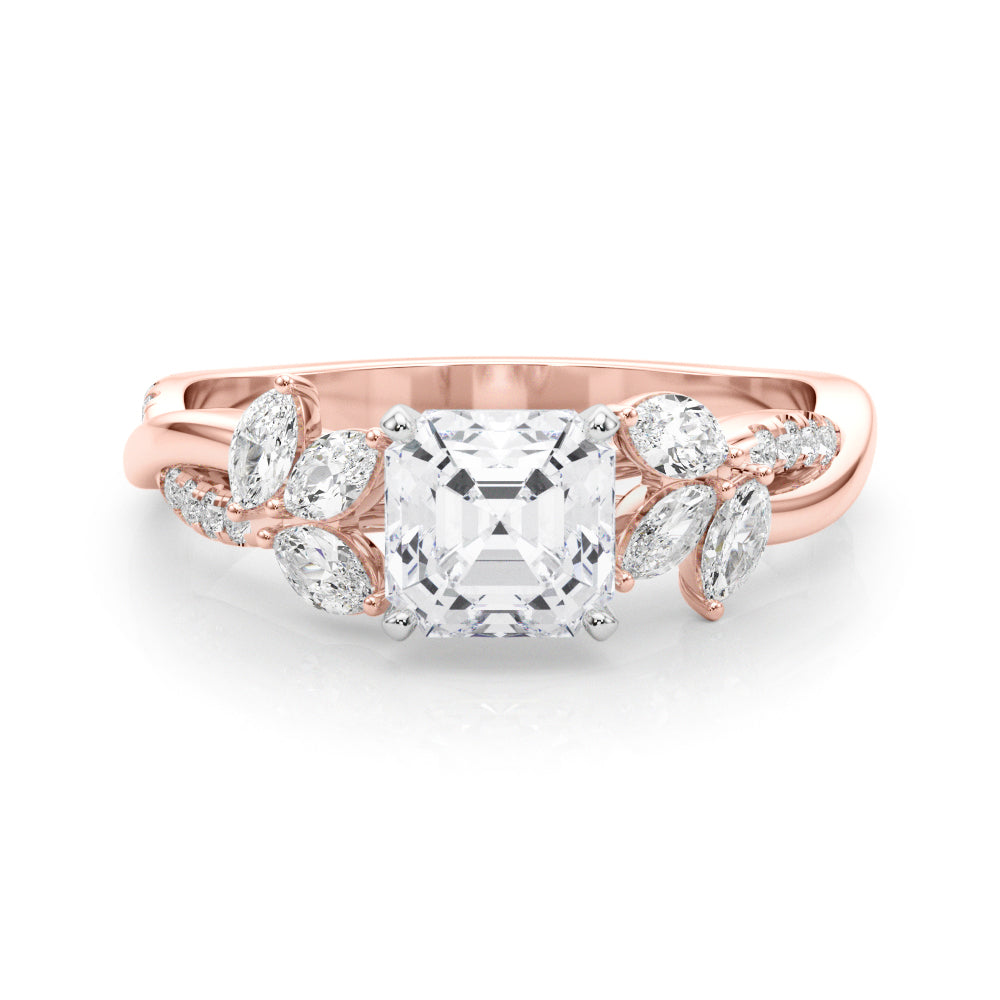 Round Twisted Shank Lab Grown Diamond Engagement Ring - VS1 D/E/F | 14K & 18K Gold | 18K Rose Gold | Round Lab Diamond | Picasso Gold & Diamond Chicago