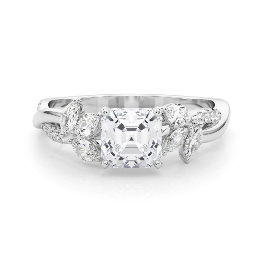Round Twisted Shank Lab Grown Diamond Engagement Ring - VS1 D/E/F | 14K & 18K Gold | Platinum | Round Lab Diamond | Picasso Gold & Diamond Chicago