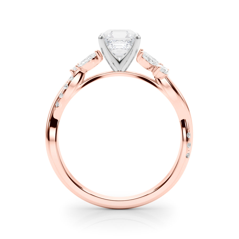 Round Twisted Shank Lab Grown Diamond Engagement Ring - VS1 D/E/F | 14K & 18K Gold | Platinum | Round Lab Diamond | Picasso Gold & Diamond Chicago