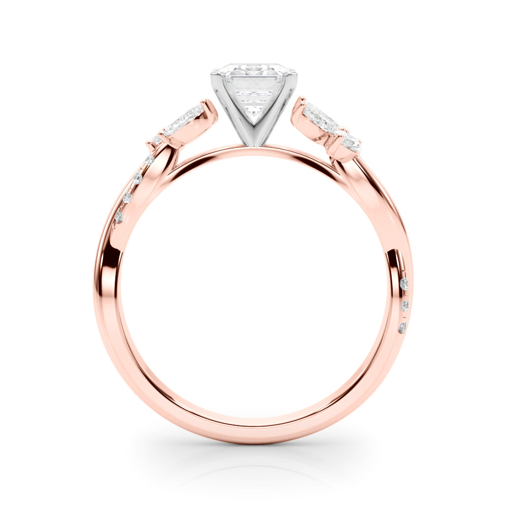 Round Twisted Shank Lab Grown Diamond Engagement Ring - VS1 D/E/F | 14K & 18K Gold | 18K White Gold | Round Lab Diamond | Picasso Gold & Diamond Chicago