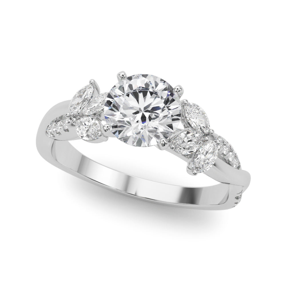 Round Twisted Shank Lab Grown Diamond Engagement Ring - VS1 D/E/F | 14K & 18K Gold | 14K White Gold | Round Lab Diamond | Picasso Gold & Diamond Chicago