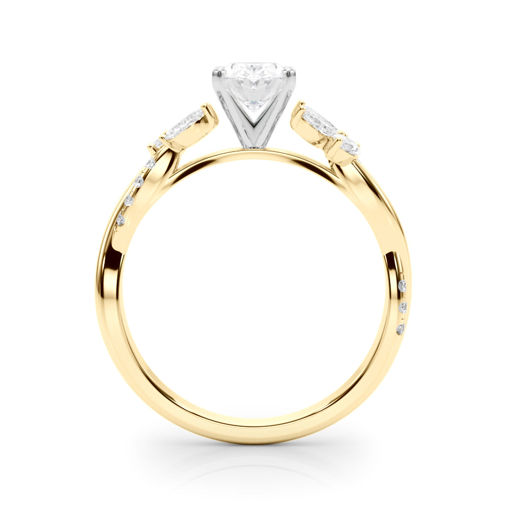 Round Twisted Shank Lab Grown Diamond Engagement Ring - VS1 D/E/F | 14K & 18K Gold | 14K White Gold | Round Lab Diamond | Picasso Gold & Diamond Chicago