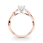 Round Twisted Shank Lab Grown Diamond Engagement Ring - VS1 D/E/F | 14K & 18K Gold | 14K Yellow Gold | Round Lab Diamond | Picasso Gold & Diamond Chicago